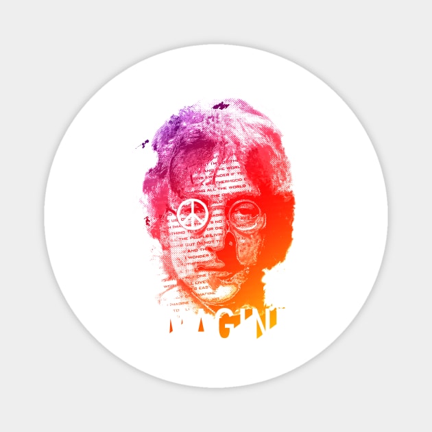 IMAGINE LENNON HIPPIE Magnet by Progmetall